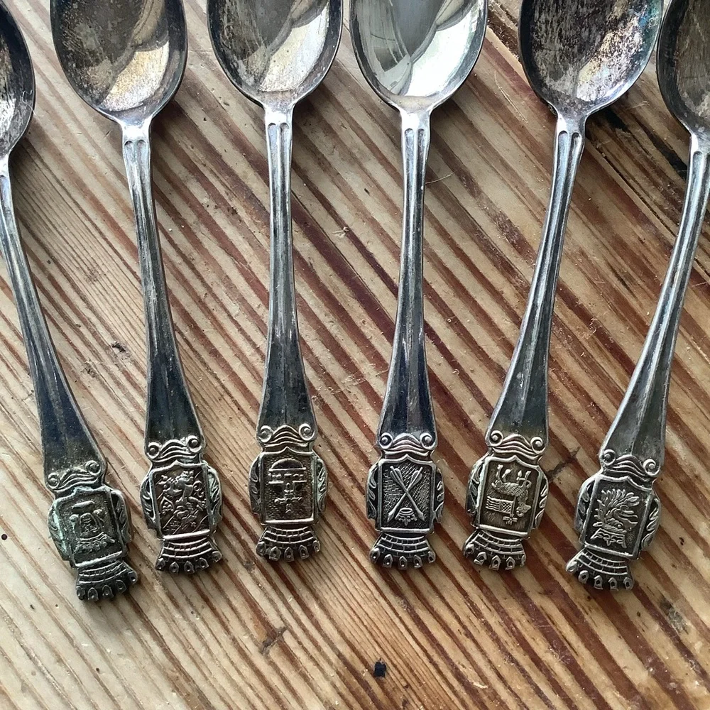 Vintage Antique EX PR NS Made In Sweden 6 Demitasse Spoons
